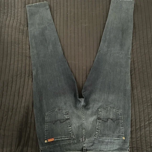 7 For All Mankind Josefina Skinny Boyfriend Jeans - Dark Blue - Picture 7 of 7